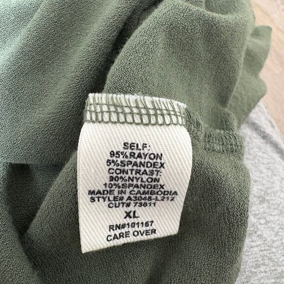 Kim & Cami Woman's Green Cotton & Lace Flowy Loose Fit Short Sleeve Blouse XL - Picture 6 of 6